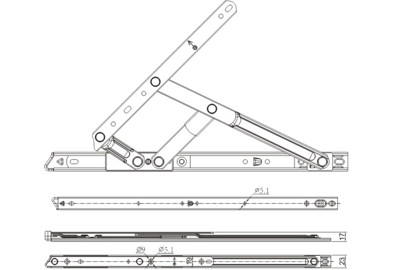 ZS系列平開加重摩擦鉸鏈(分左右)